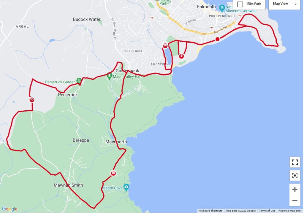 Run Falmouth Half Marathon Route Map