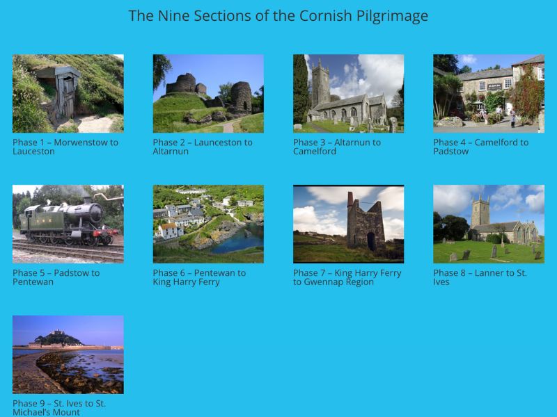 Cornish Pilgrimage by Day Routes