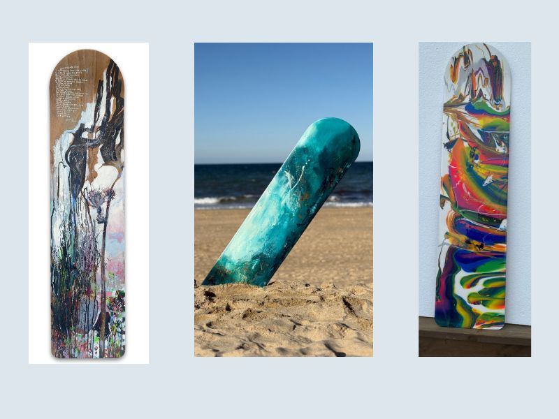 WAMTW Boards Press Release 800 x 600px Where Art Meets The Wave Finished Boards for Press Release